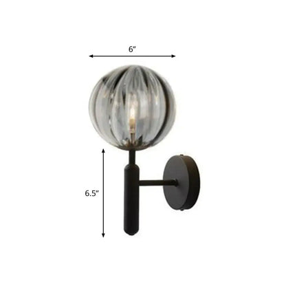 Postmodern black gold wall sconce with glass globe shade, wall mounted Decorbites on Tampa Home & Garden Store