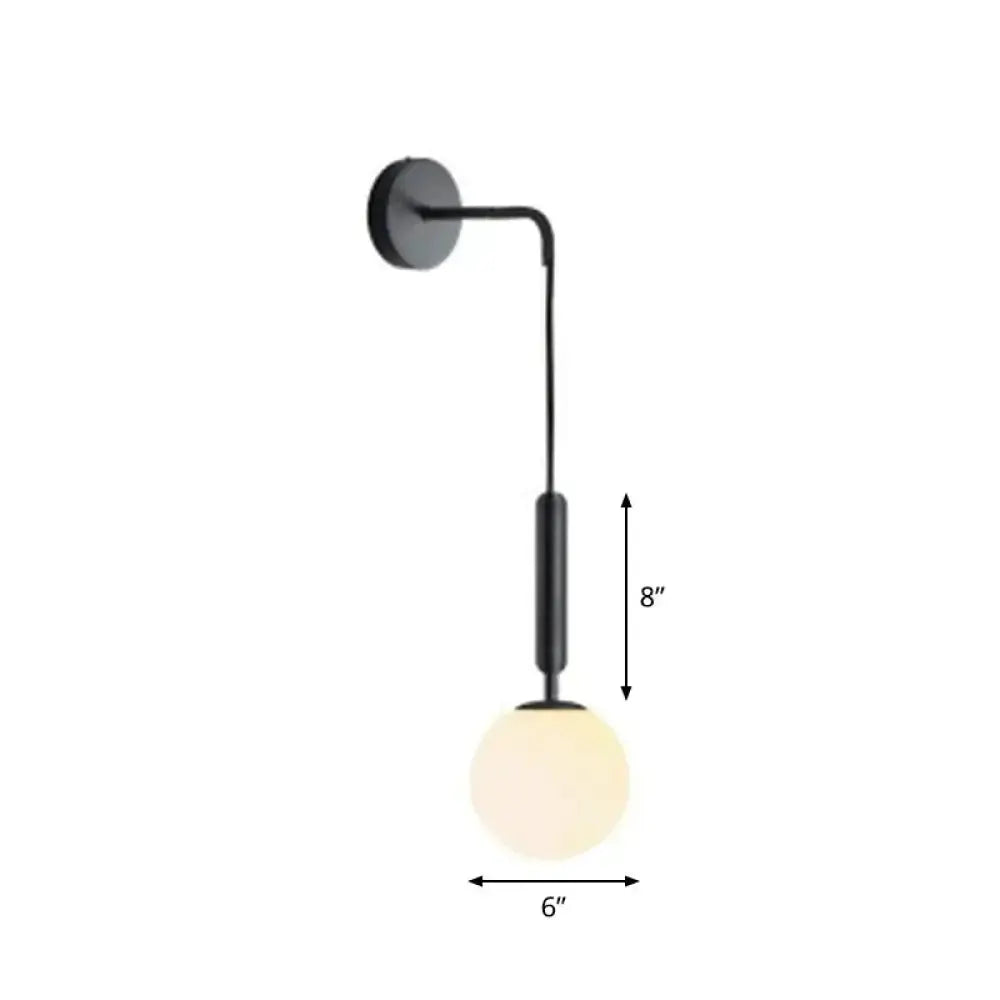 Postmodern Black Wall Lamp With Frosted Globe