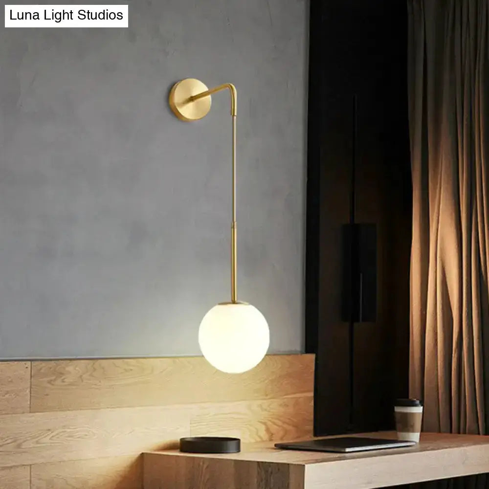Postmodern Black Wall Lamp With Frosted Globe