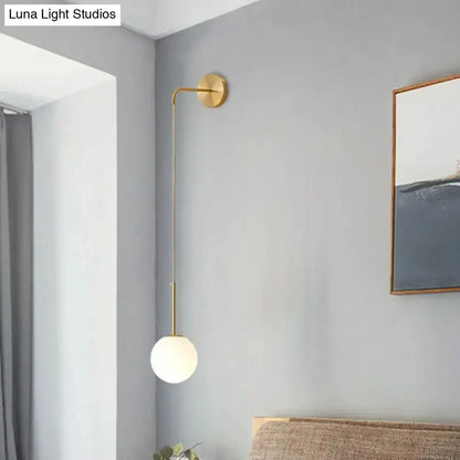 Postmodern Black Wall Lamp With Frosted Globe