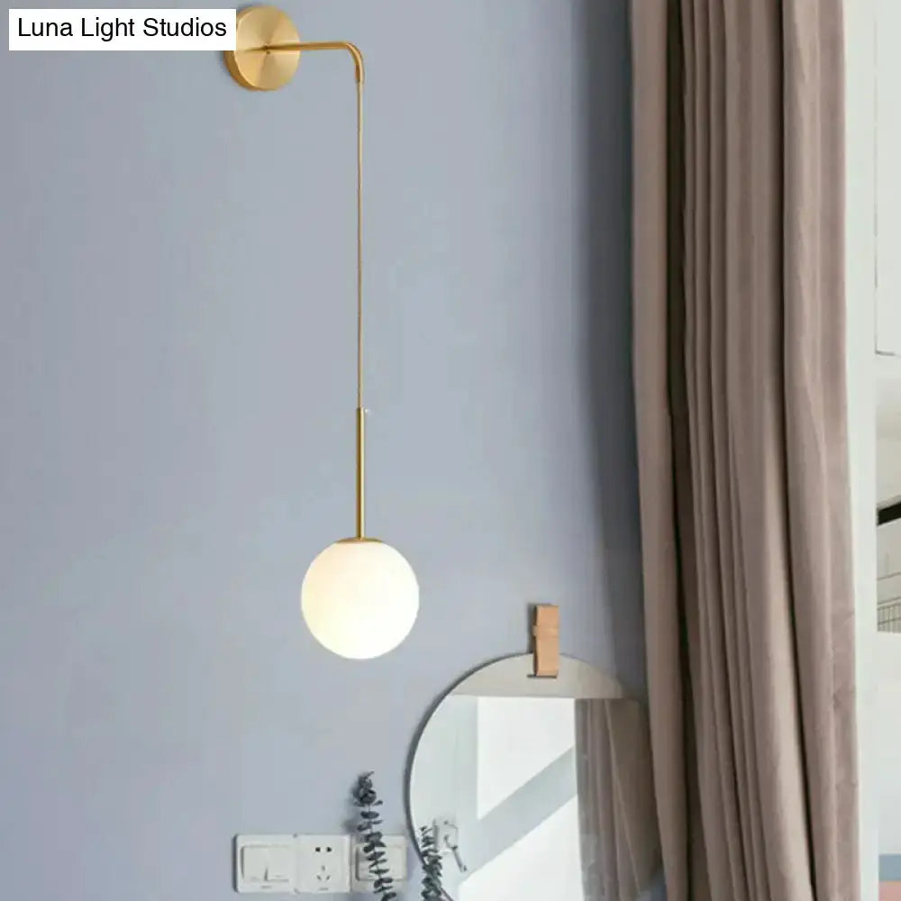 Postmodern Black Wall Lamp With Frosted Globe