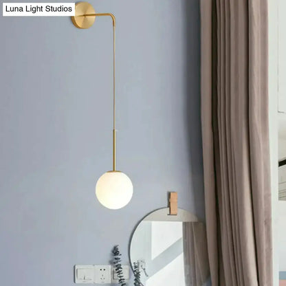 Postmodern Black Wall Lamp With Frosted Globe