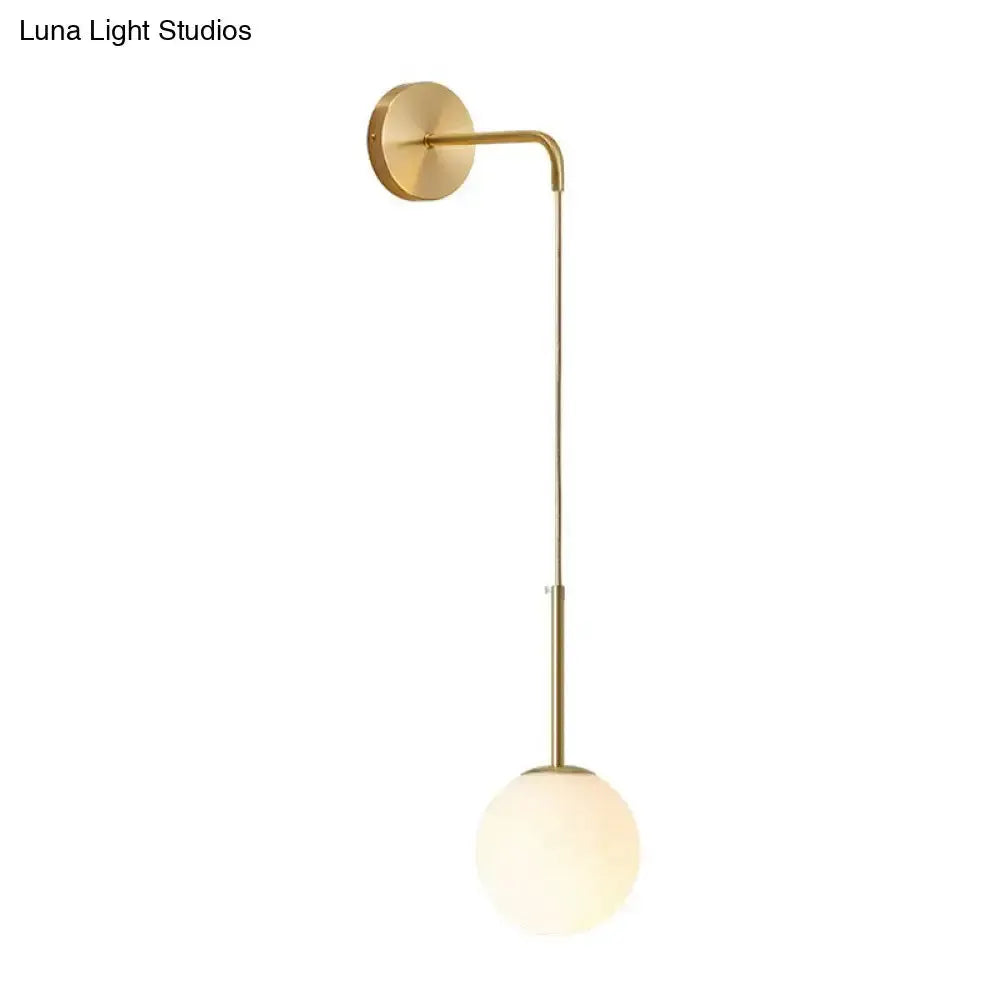 Postmodern Black Wall Lamp With Frosted Globe