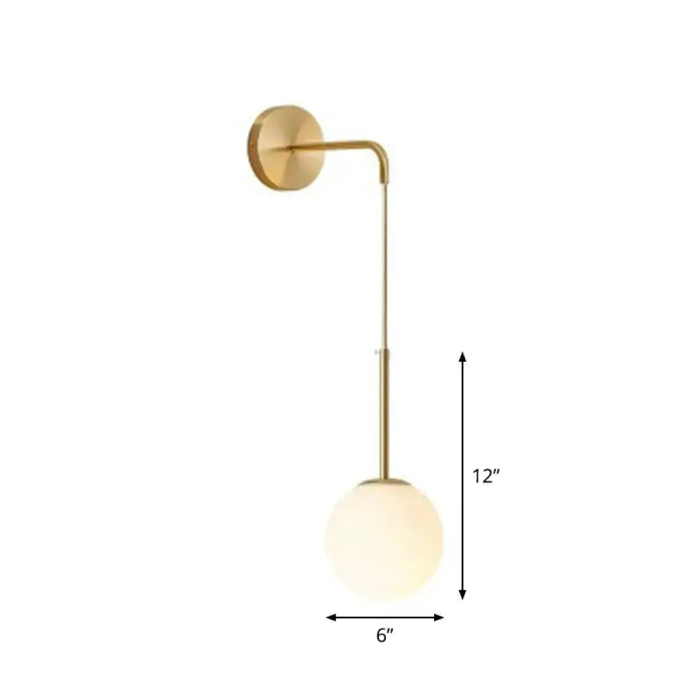 Postmodern Black Wall Lamp With Frosted Globe