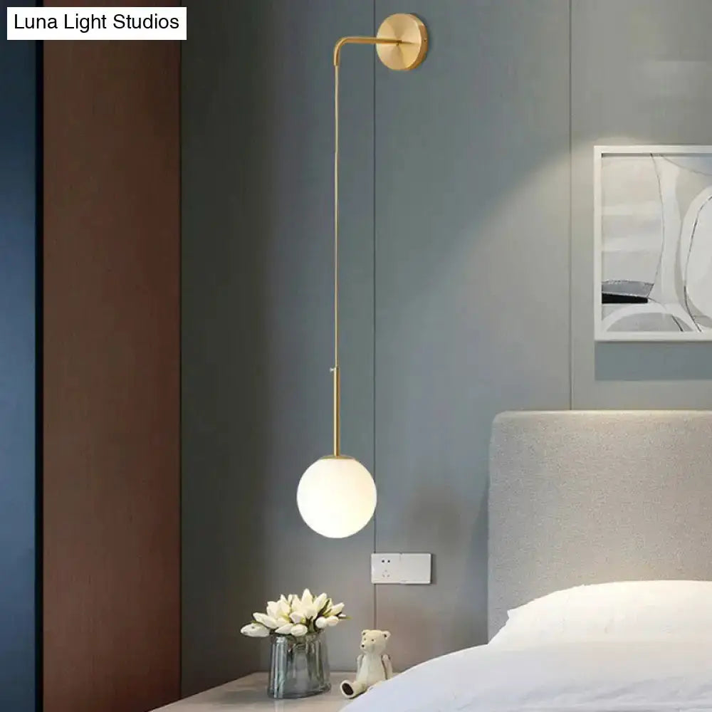 Postmodern Black Wall Lamp With Frosted Globe