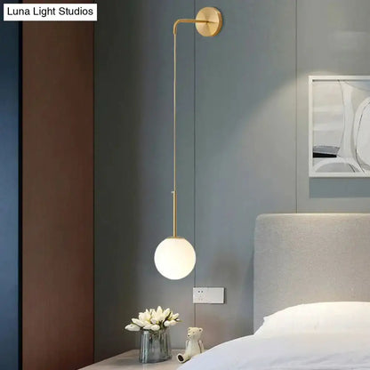 Postmodern Black Wall Lamp With Frosted Globe