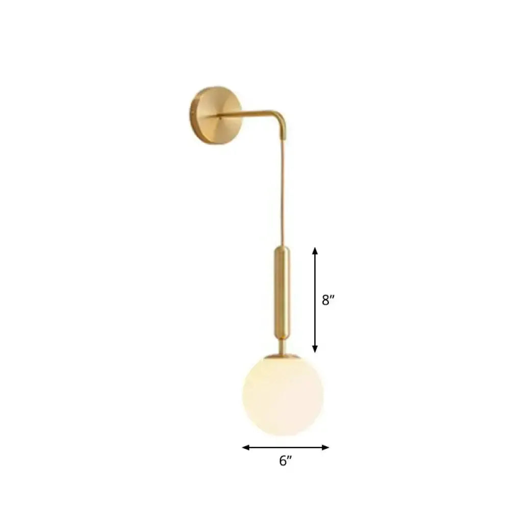 Postmodern Black Wall Lamp With Frosted Globe