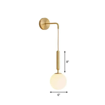 Postmodern Black Wall Lamp With Frosted Globe