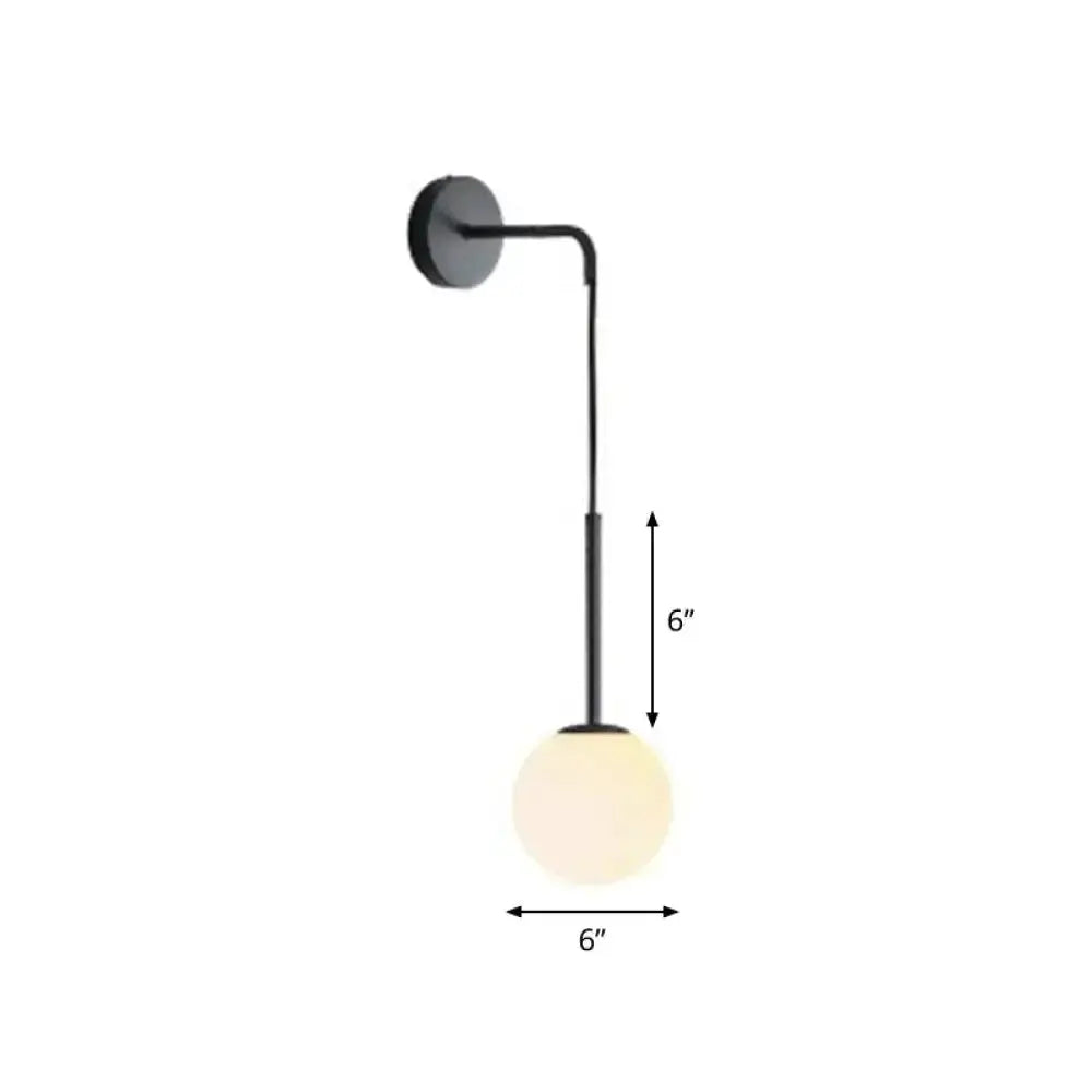 Postmodern Black Wall Lamp With Frosted Globe
