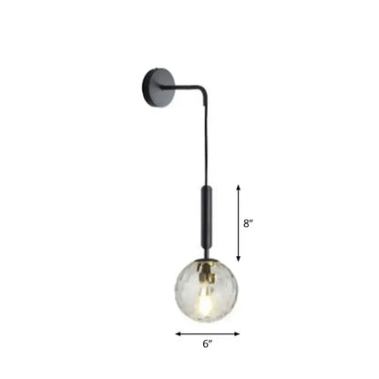 Postmodern Black Wall Lamp With Frosted Globe
