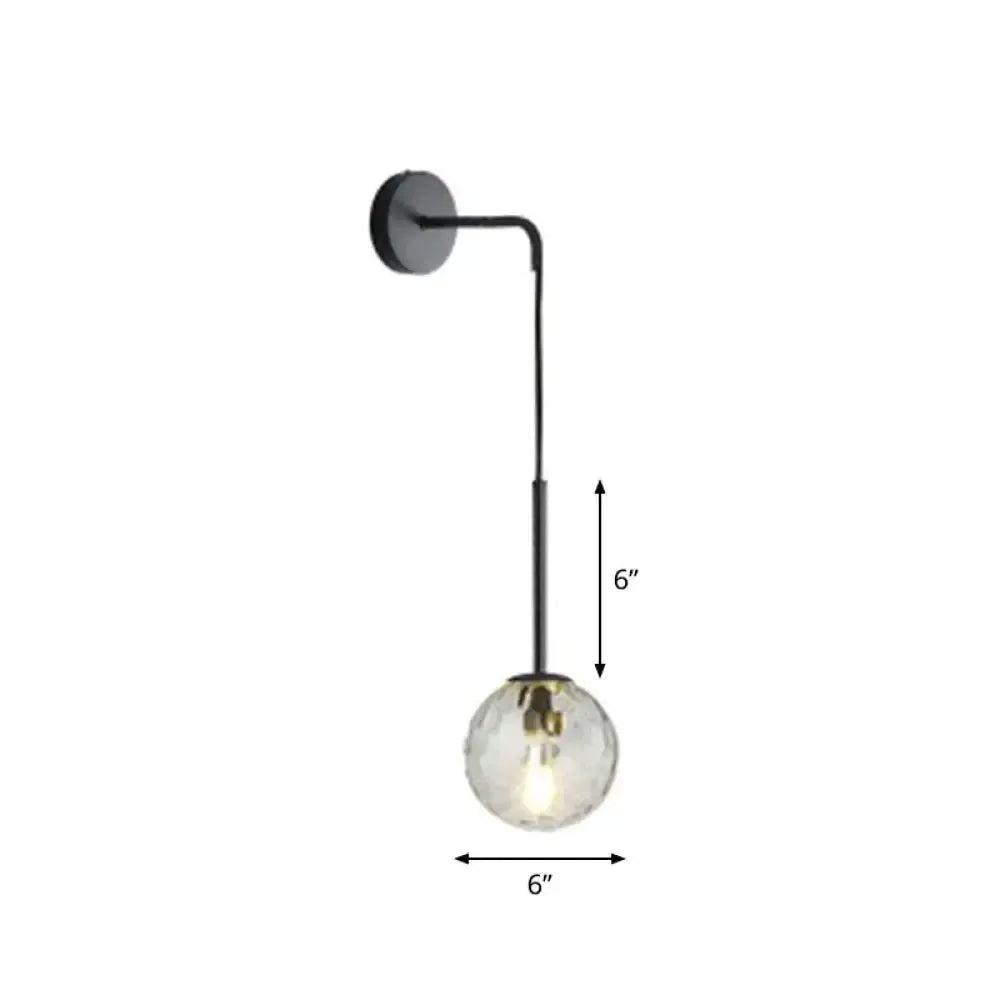Postmodern Black Wall Lamp With Frosted Globe