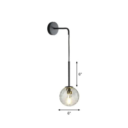 Postmodern Black Wall Lamp With Frosted Globe
