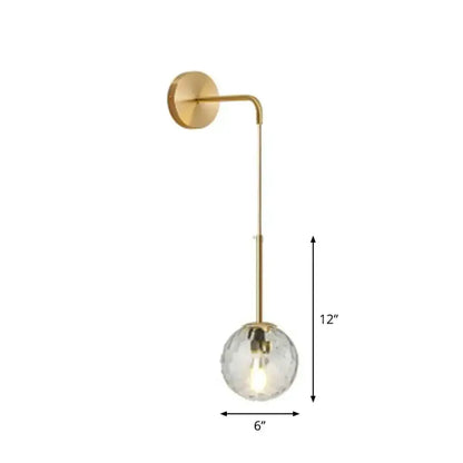 Postmodern Black Wall Lamp With Frosted Globe