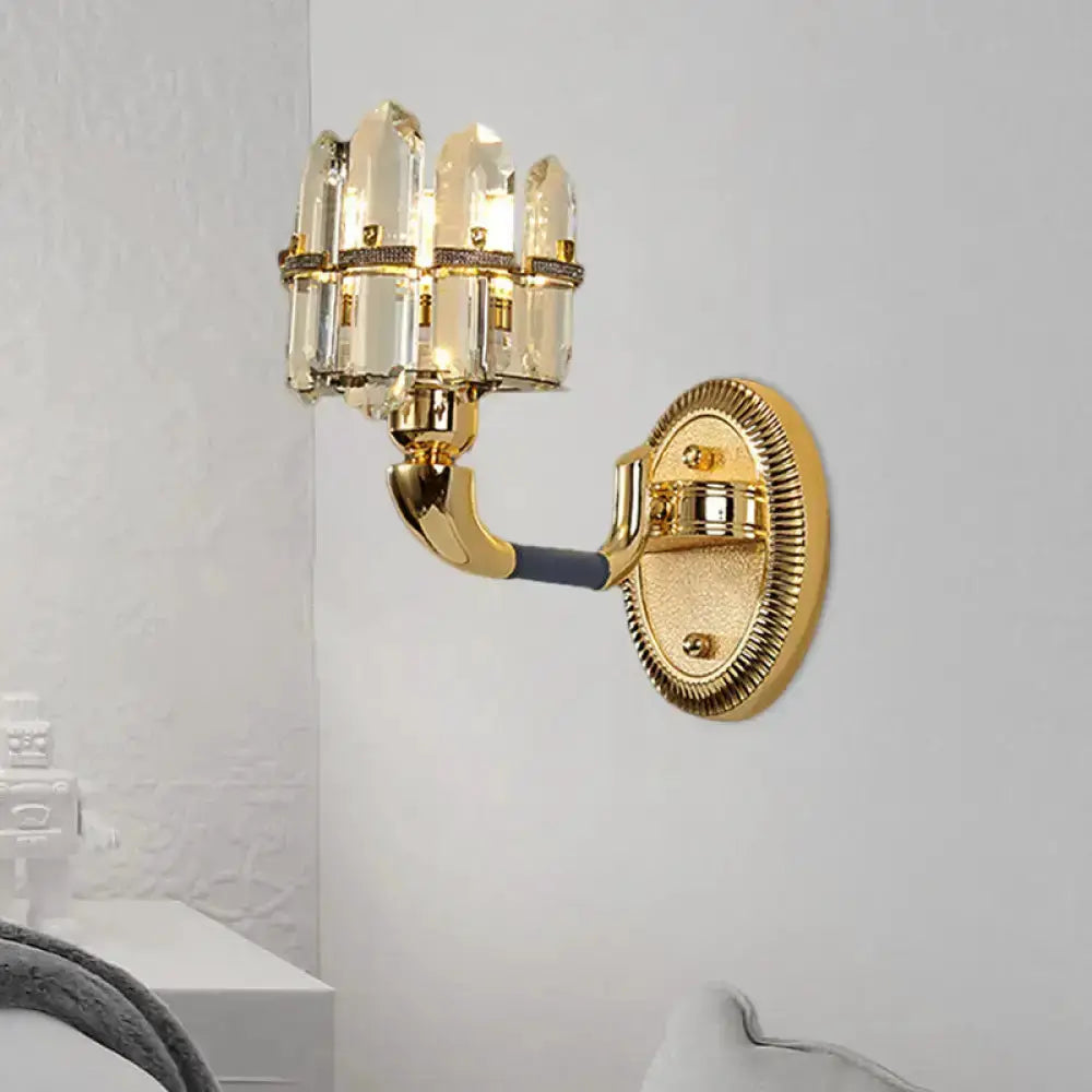 Postmodern blue & gold crystal wall sconce with glass prisms Decorbites on Tampa Home & Garden Store