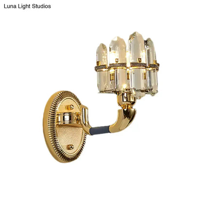Postmodern Blue and Gold Crystal Wall Sconce