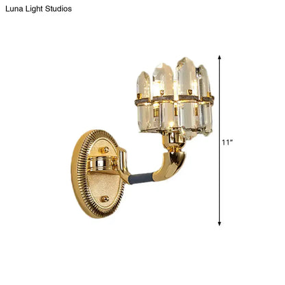 Postmodern Blue and Gold Crystal Wall Sconce