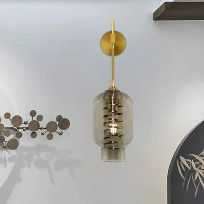 Brass Smoke Glass Wall Lamp Decorbites, smoky glass shade with brass fixture on Tampa Home & Garden Store