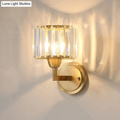 Brass Prism Wall Sconce with crystal prism shade by Decorbites on Tampa Home & Garden Store