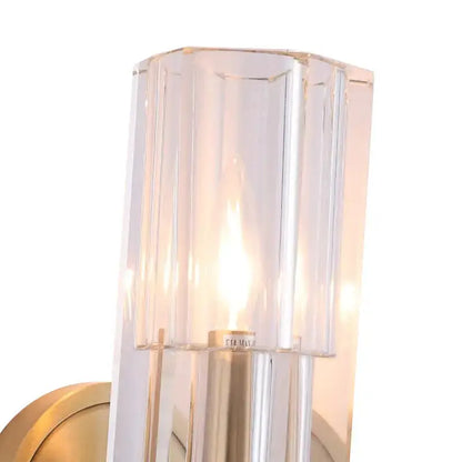 Postmodern brass finish wall light with crystal glass shade Decorbites on Tampa Home & Garden Store