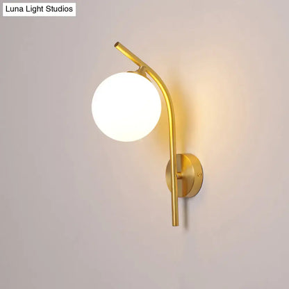 Brass Geometric Glass Sconce by Decorbites with round globe wall mount on Tampa Home & Garden Store