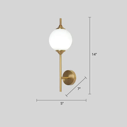 Brass geometric glass wall sconce with white globe by Decorbites on Tampa Home & Garden Store