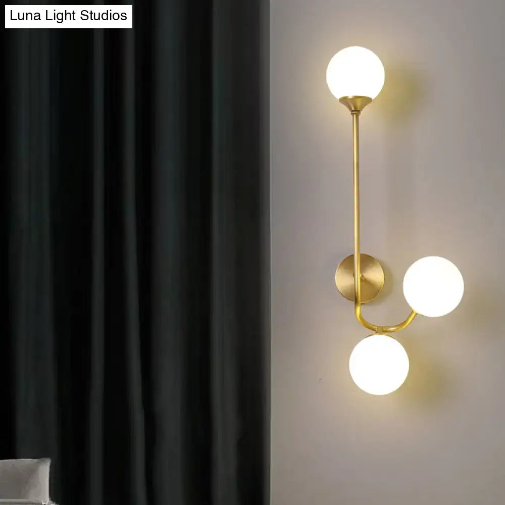Brass Geometric Glass Sconce with three globe bulbs by Decorbites on Tampa Home & Garden Store