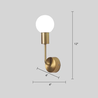 Brass Geometric Glass Sconce with white glass globe, wall mount Decorbites on Tampa Home & Garden Store