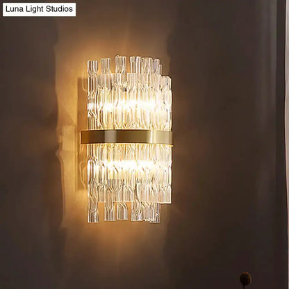 Postmodern crystal rod brass wall light fixture with clear glass prisms Decorbites on Tampa Home & Garden Store