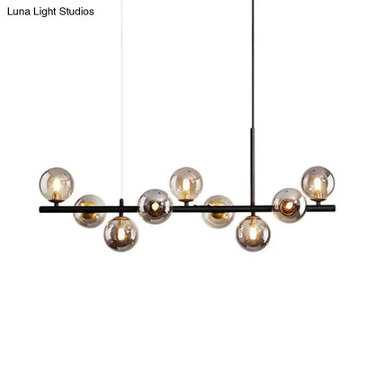 Postmodern glass ball pendant light with brass hardware, multi-globe kitchen chandelier on Tampa Home & Garden Store