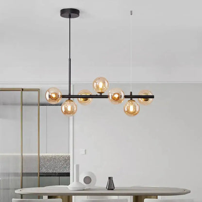 Postmodern glass ball pendant light with brass and frosted glass for kitchen by Decorbites on Tampa Home & Garden Store