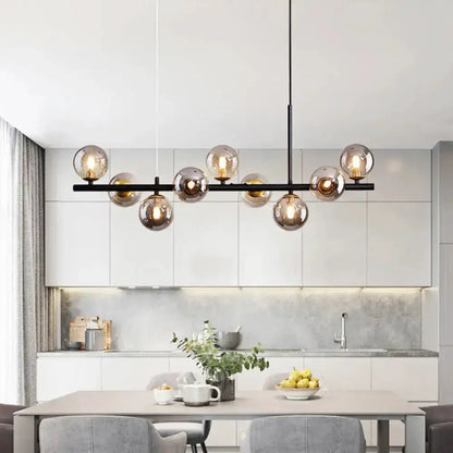 Postmodern glass ball pendant light with brass accents, frosted glass globes by Decorbites on Tampa Home & Garden Store