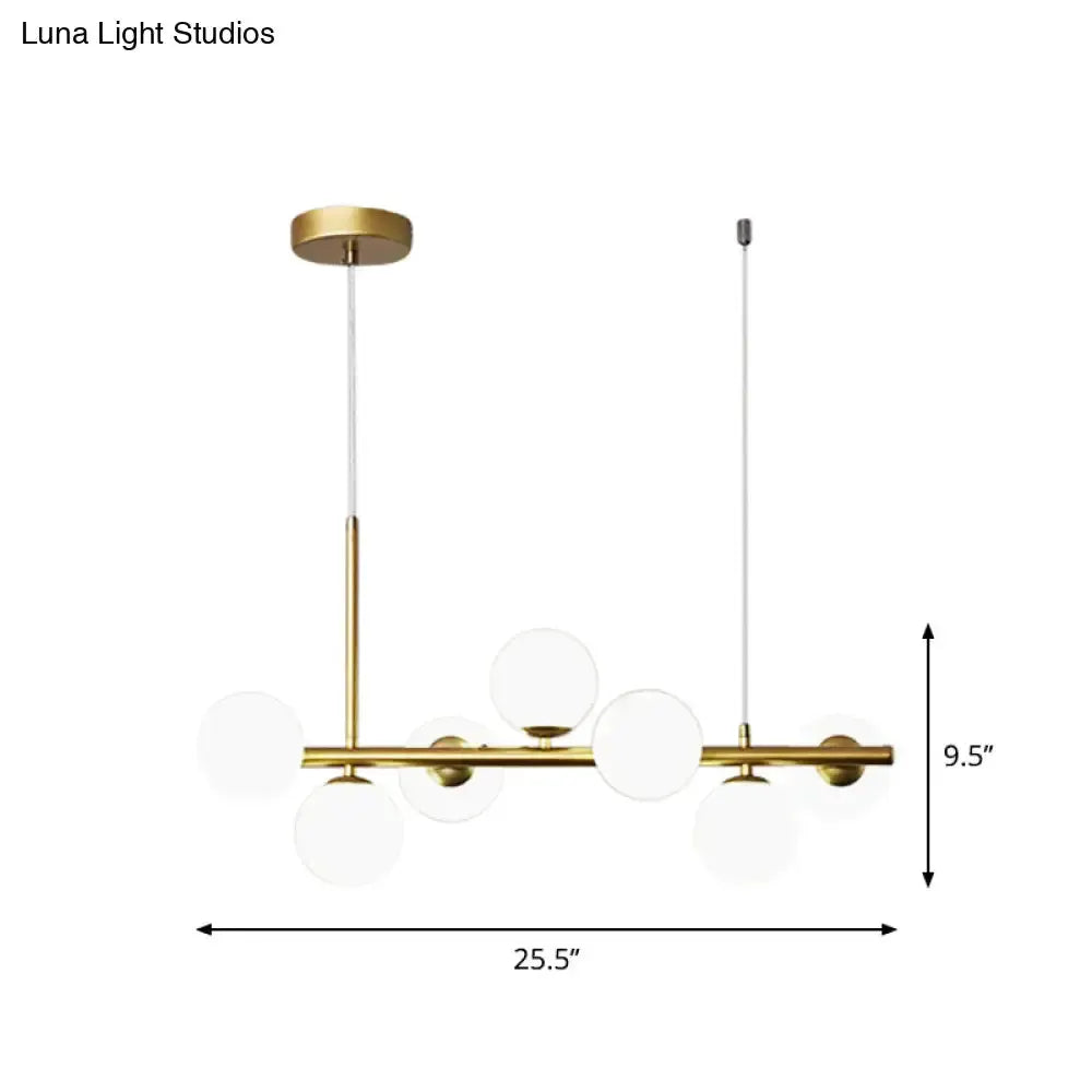 Postmodern brass pendant light with frosted glass globes for kitchen Decorbites on Tampa Home & Garden Store