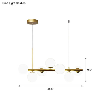 Postmodern brass pendant light with frosted glass globes for kitchen Decorbites on Tampa Home & Garden Store