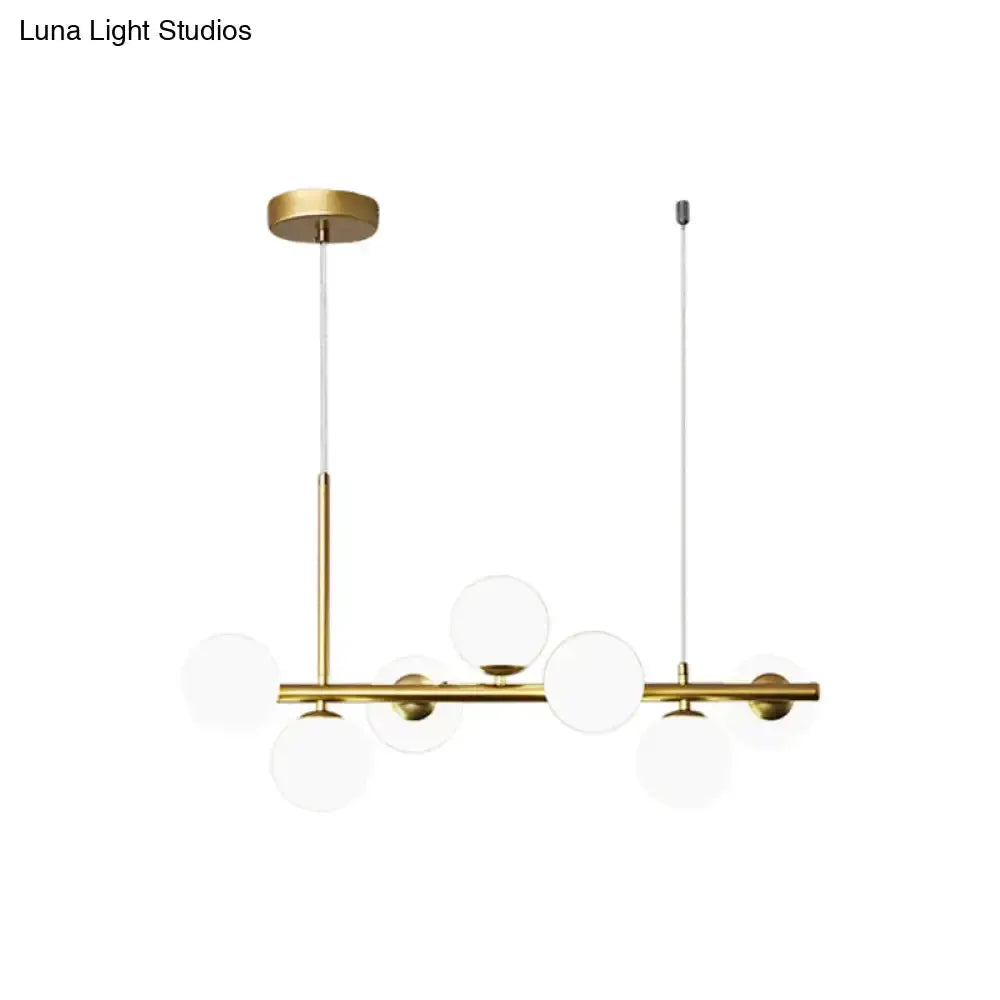 Decorbites postmodern brass glass ball pendant light with frosted globes for kitchen on Tampa Home & Garden Store