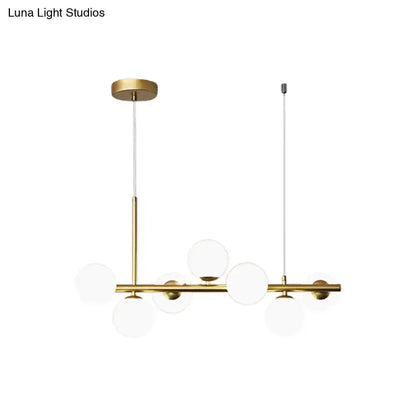 Decorbites postmodern brass glass ball pendant light with frosted globes for kitchen on Tampa Home & Garden Store