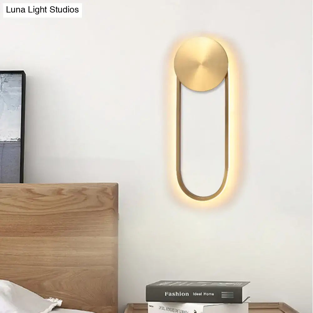 Brass Arc Wall Lamp by Decorbites, wall-mounted with warm LED glow on Tampa Home & Garden Store