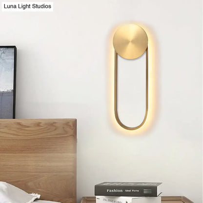 Brass Arc Wall Lamp by Decorbites, wall-mounted with warm LED glow on Tampa Home & Garden Store