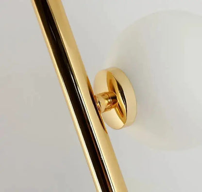 Postmodern Gold and Black Glass Floor Lamp