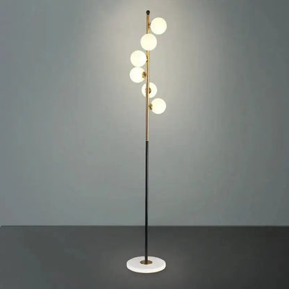 Postmodern Gold and Black Glass Floor Lamp