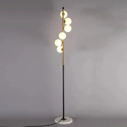 Postmodern Gold and Black Glass Floor Lamp