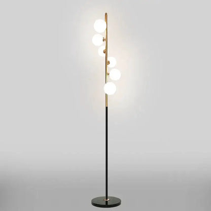 Postmodern Gold and Black Glass Floor Lamp