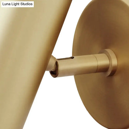 Tube Brass Spotlight Wall Light - Postmodern Metal Reading Lamp for Bedroom