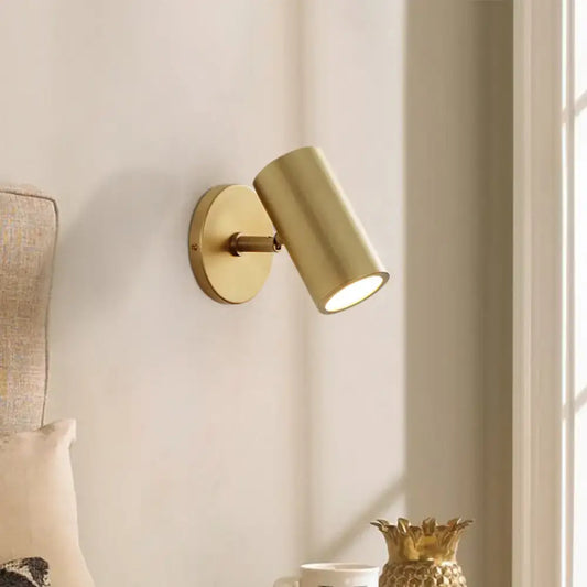 Tube Brass Spotlight Wall Light - Postmodern Metal Reading Lamp for Bedroom - Tampa Home & Garden Store