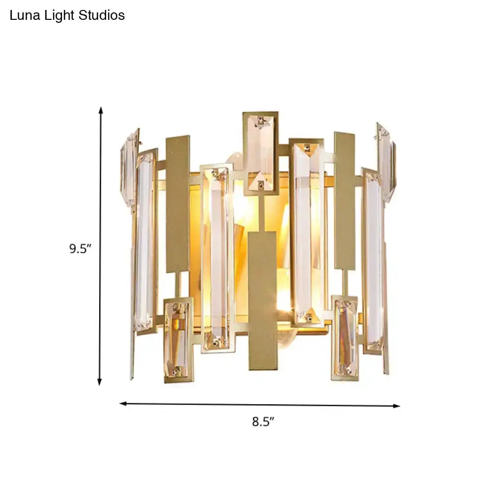 Postmodern gold crystal block wall light fixture for living room by Decorbites on Tampa Home & Garden Store