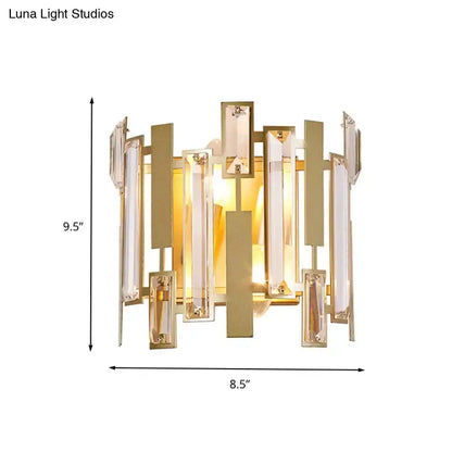 Postmodern gold crystal block wall light fixture for living room by Decorbites on Tampa Home & Garden Store