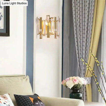 Postmodern gold crystal block wall light fixture by Decorbites for living room on Tampa Home & Garden Store