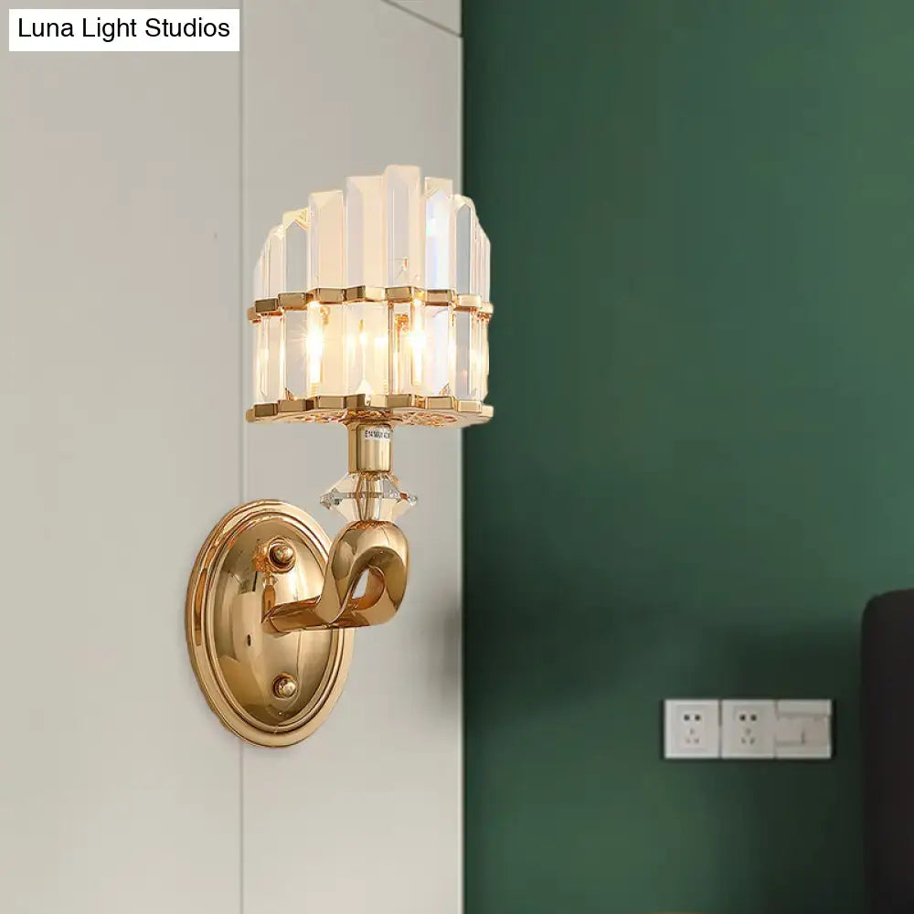 Gold Crystal Half-Shade Sconce by Decorbites with crystal shade on Tampa Home & Garden Store