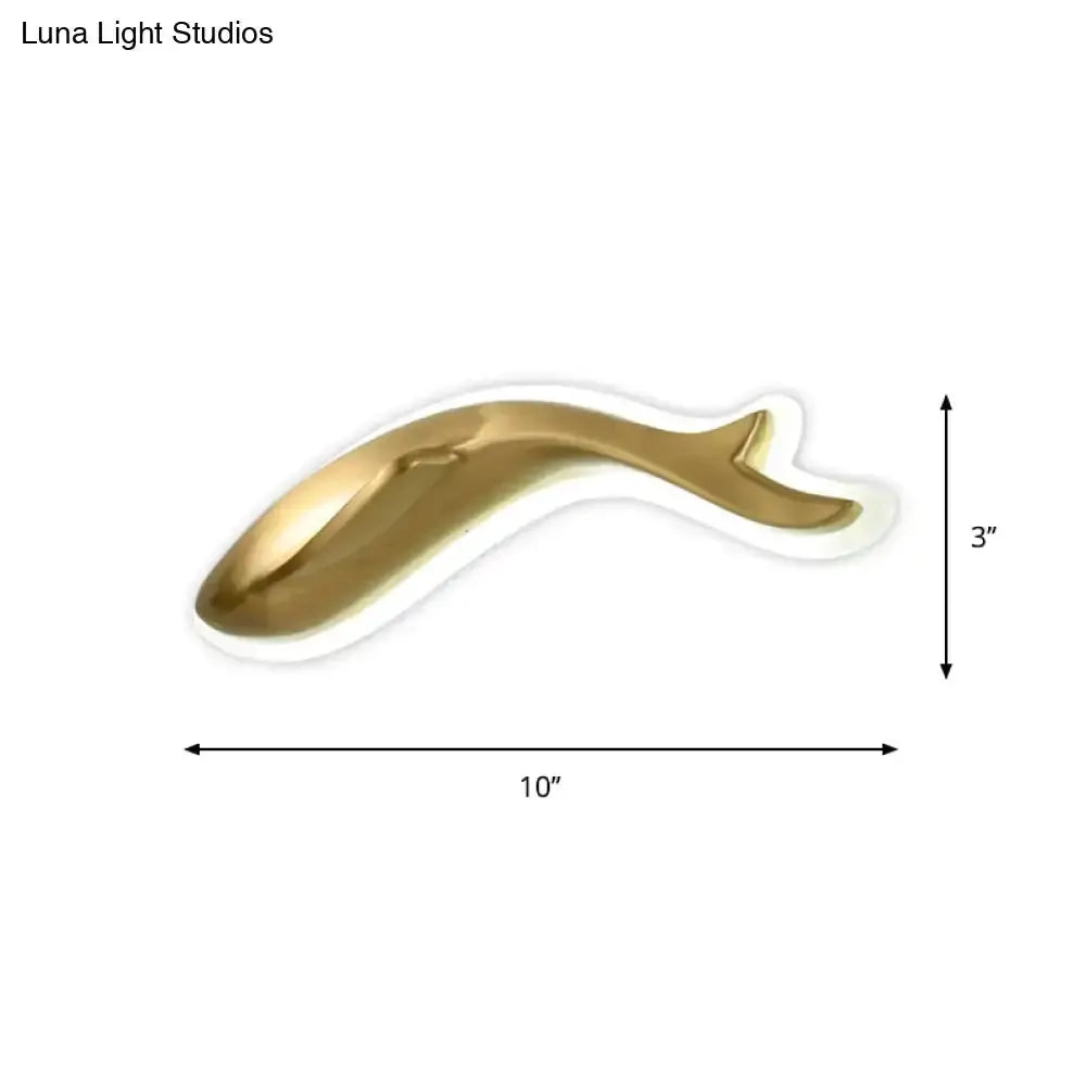 Gold Led Dolphin Wall Sconce Light For Bedroom