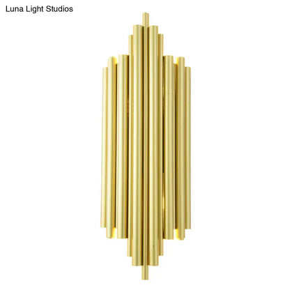Gold Flute Wall Sconce with vertical brass tubes by Decorbites on Tampa Home & Garden Store