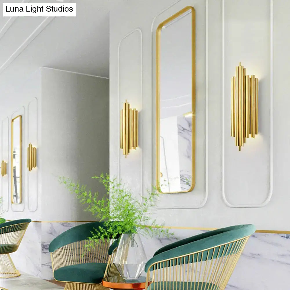Gold Flute Wall Sconce by Decorbites, gold finish with vertical flute design on Tampa Home & Garden Store